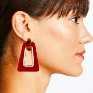 REBECCA MINKOFF TRAPEZOID RESIN EARRINGS